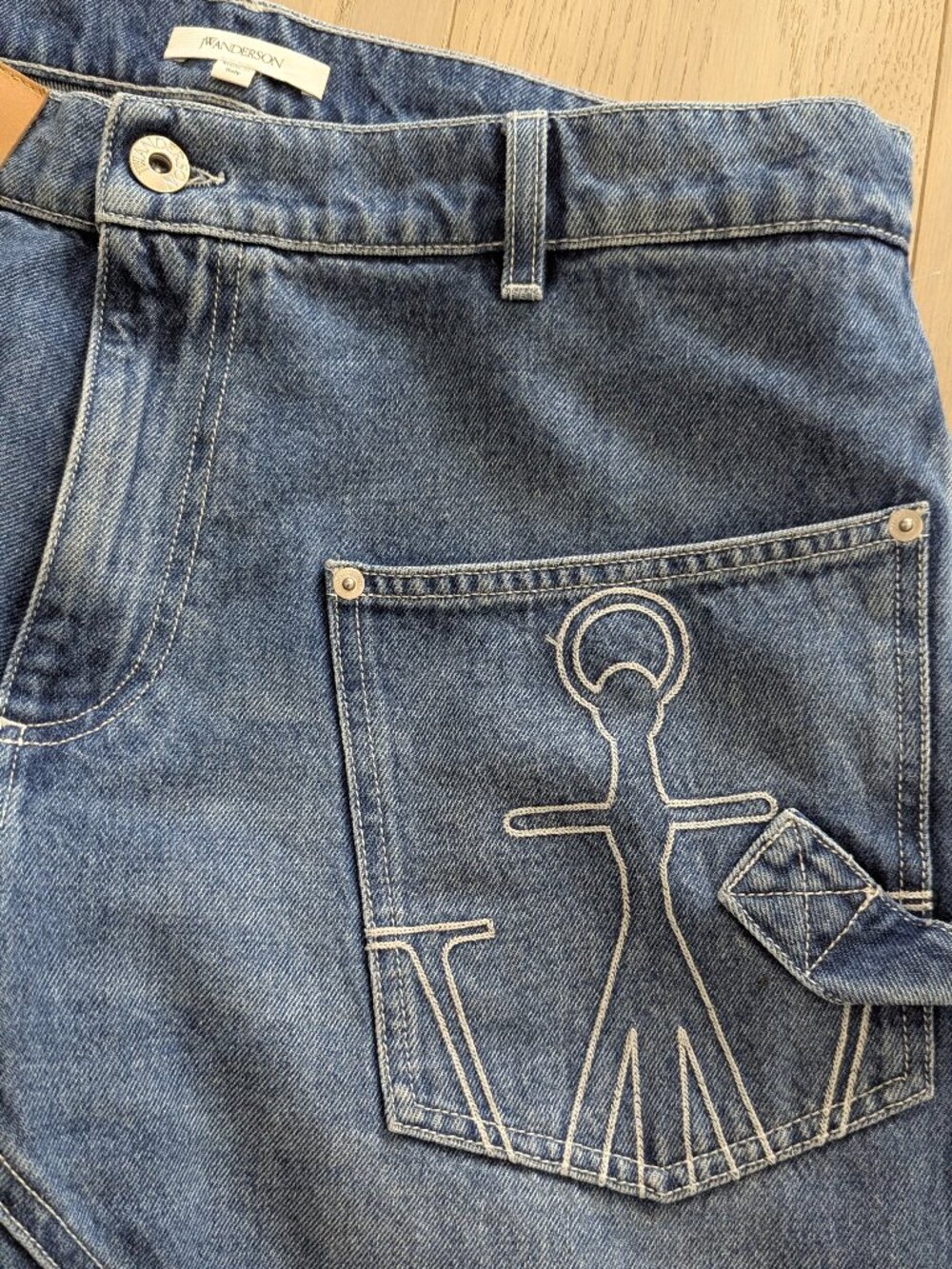 JW Anderson Blue Twisted Workwear Jeans Size 30 - Picture 5 of 7